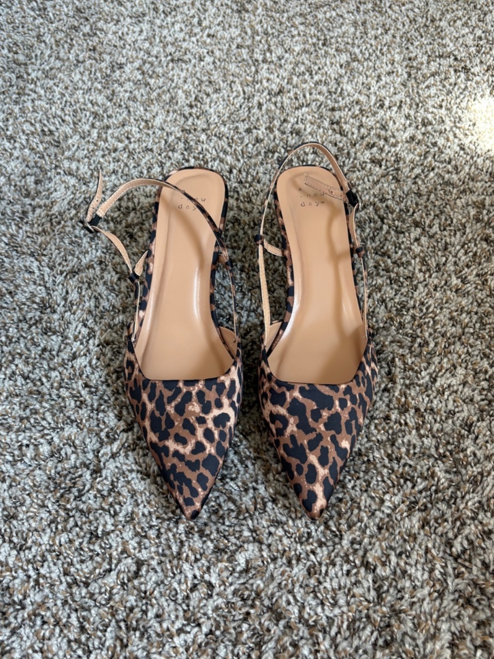 A New Day Annette Satin Slingback Kitten Heels - Size 11M - Picture 6 of 9